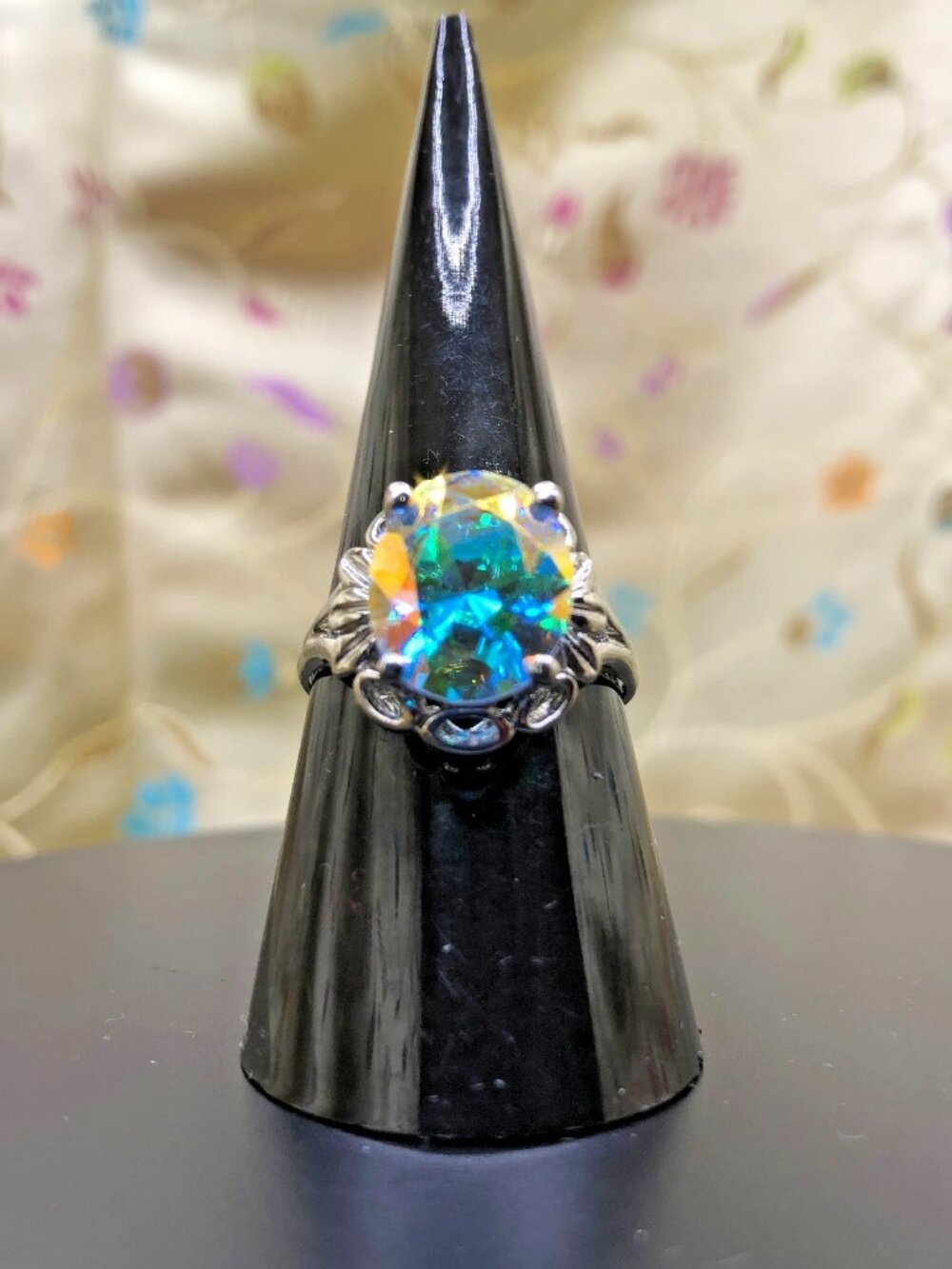 GORGEOUS Mystic Topaz Ring Women, FLASHLIGHT!! Sterling, True 8.5 - Picture 8 of 12